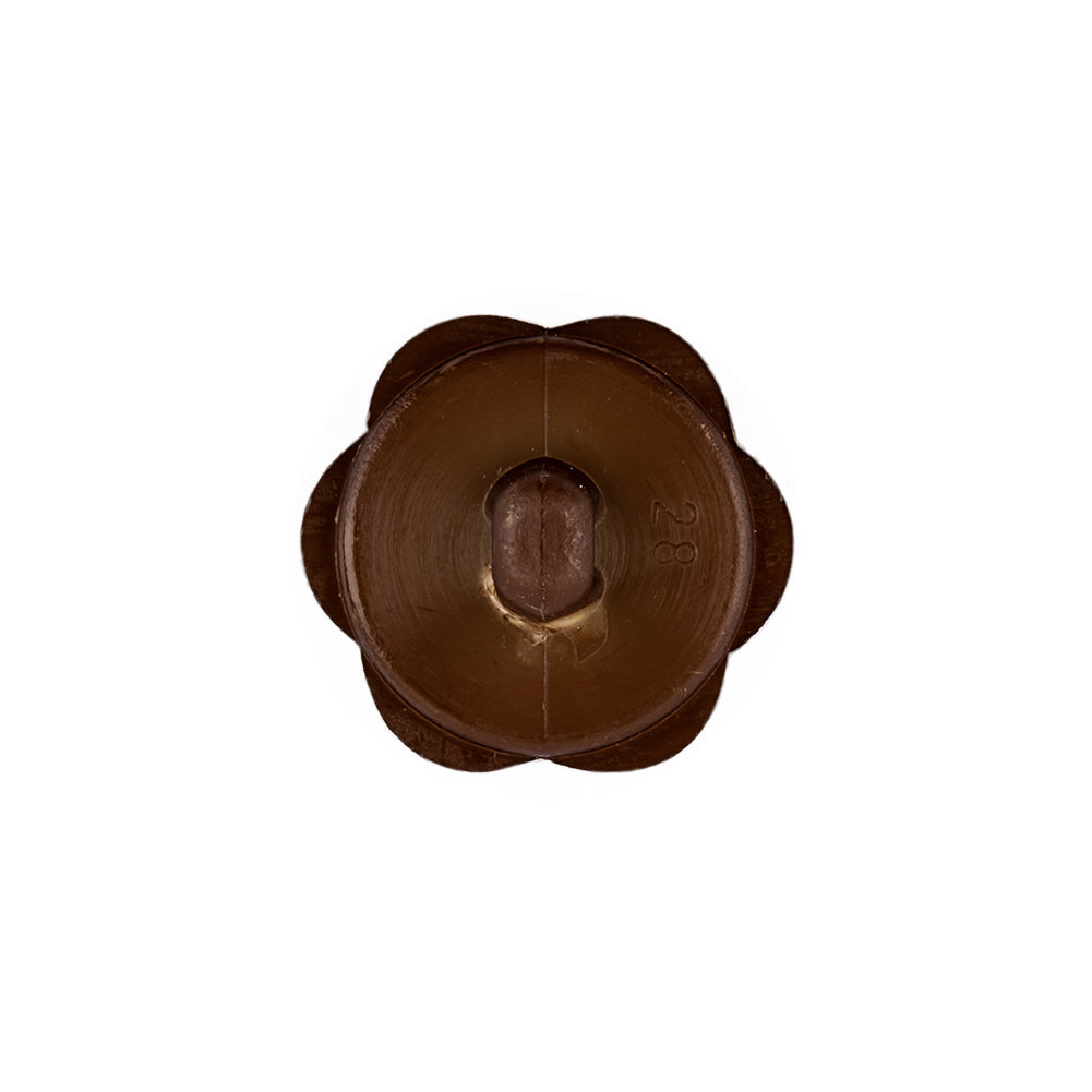 Italian Brown Floral and Geometric Shank Back Nylon Button - 32L/20mm Detail Italian Brown Floral and Geometric Shank Back Nylon Button - 32L/20mm Detail