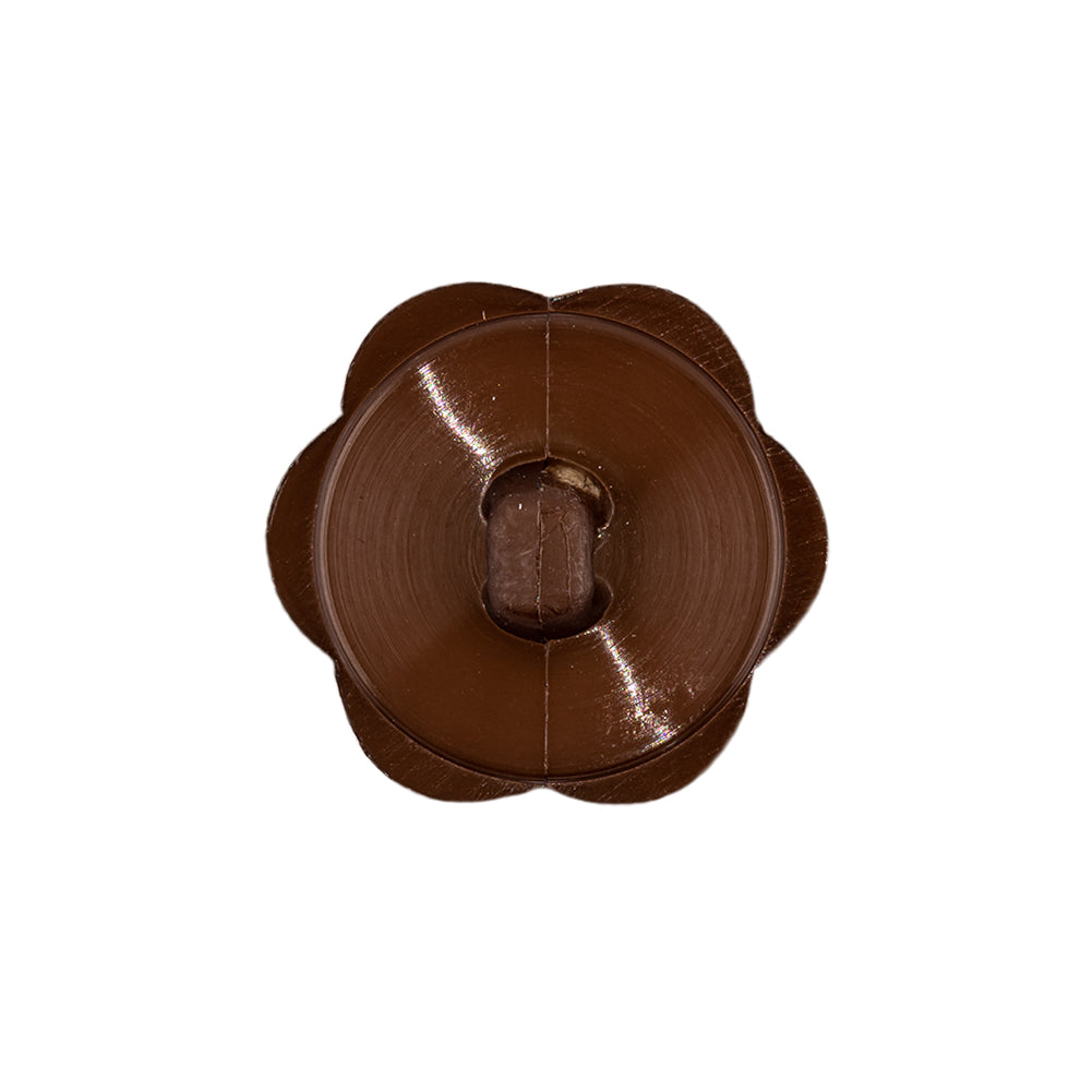 Italian Brown Floral and Geometric Shank Back Nylon Button - 36L/23mm Detail Italian Brown Floral and Geometric Shank Back Nylon Button - 36L/23mm Detail
