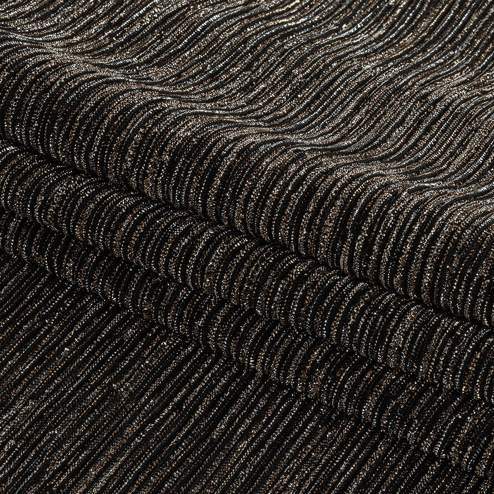 Metallic Plisse - Bronze and Black Detail Metallic Plisse - Bronze and Black Detail