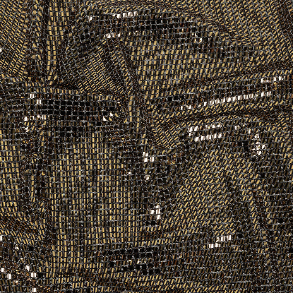 Stretch Knit with Square Metallic Sequins - Glitterati and Gray - Loud Lights Collection Stretch Knit with Square Metallic Sequins - Glitterati and Gray - Loud Lights Collection