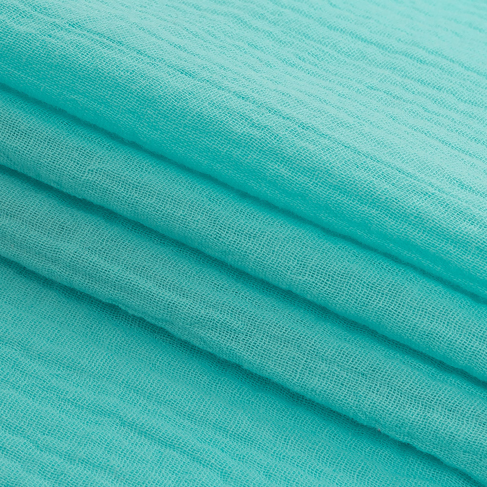 Double Cotton Gauze - Aqua - Talamanca Collection Folded Double Cotton Gauze - Aqua - Talamanca Collection Folded