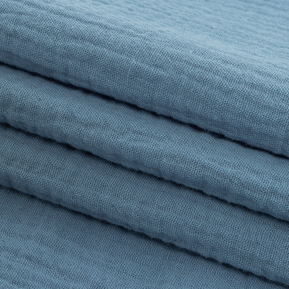 Double Cotton Gauze - Steel Blue - Talamanca Collection Folded Double Cotton Gauze - Steel Blue - Talamanca Collection Folded