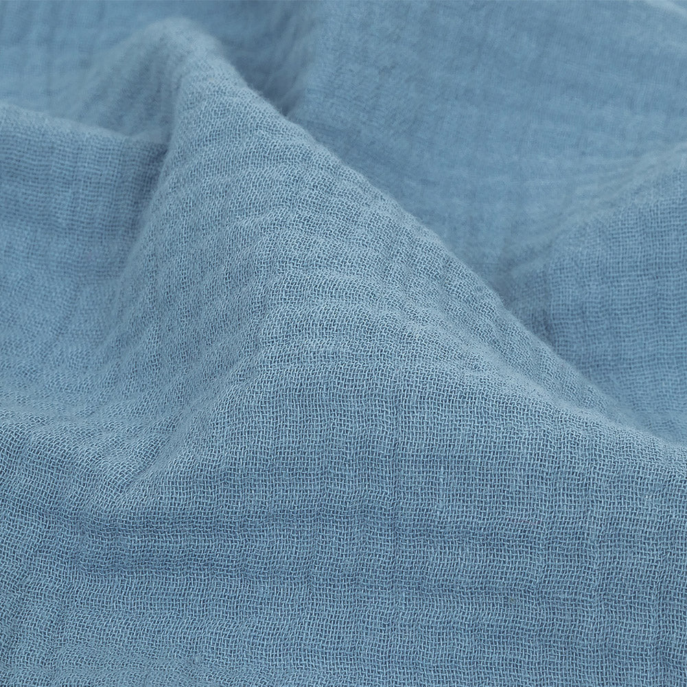 Double Cotton Gauze - Steel Blue - Talamanca Collection Detail Double Cotton Gauze - Steel Blue - Talamanca Collection Detail