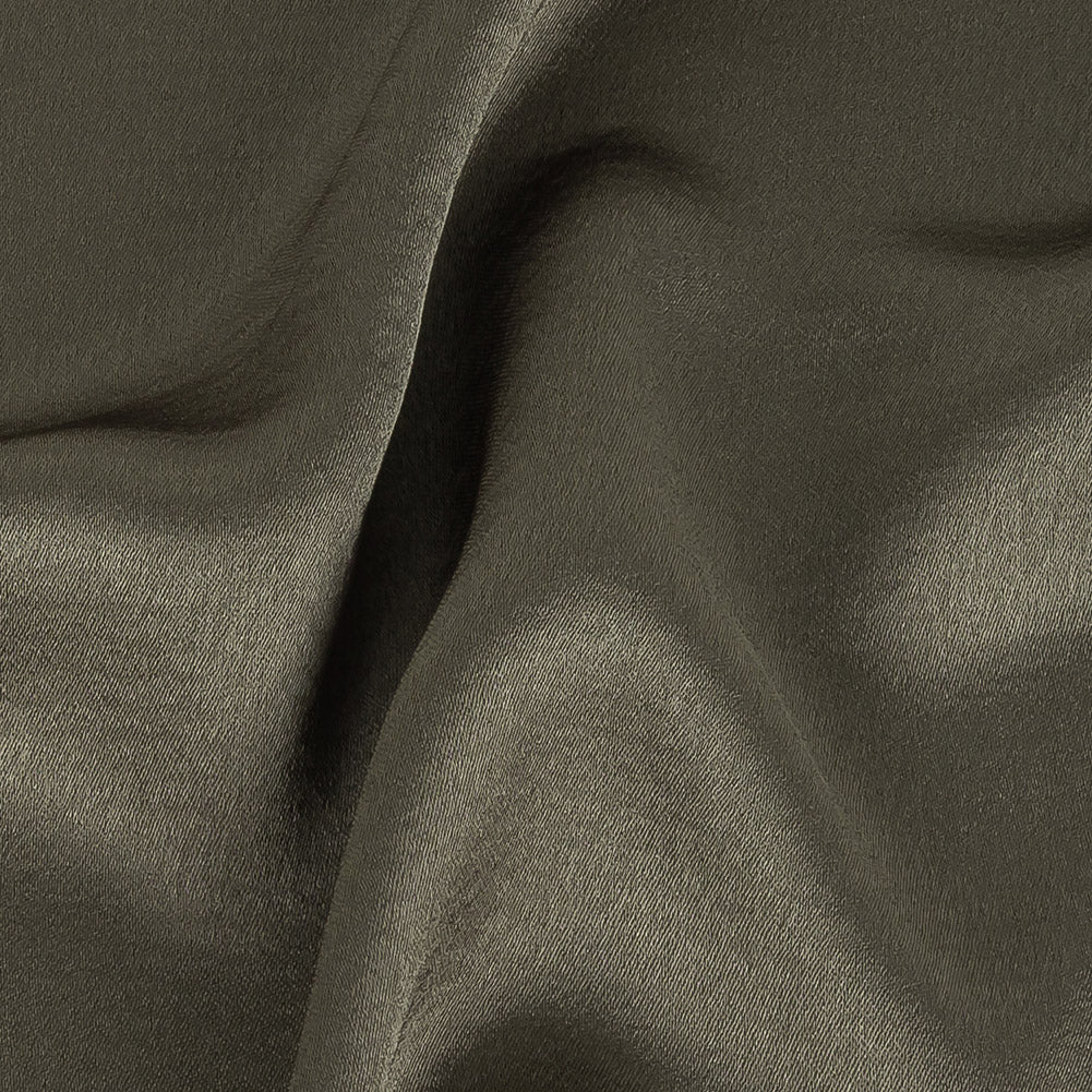 Army Green Satin-Faced Crepe Detail Army Green Satin-Faced Crepe Detail