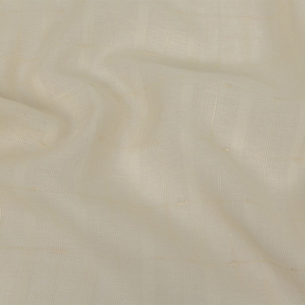 Ecru Slubbed Windowpane Checks Lightweight Linen Dobby Ecru Slubbed Windowpane Checks Lightweight Linen Dobby