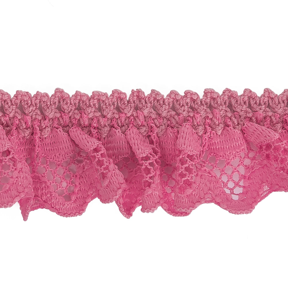 Rosebloom Ruffled Stretch Lace Trimming - 1" Detail Rosebloom Ruffled Stretch Lace Trimming - 1" Detail