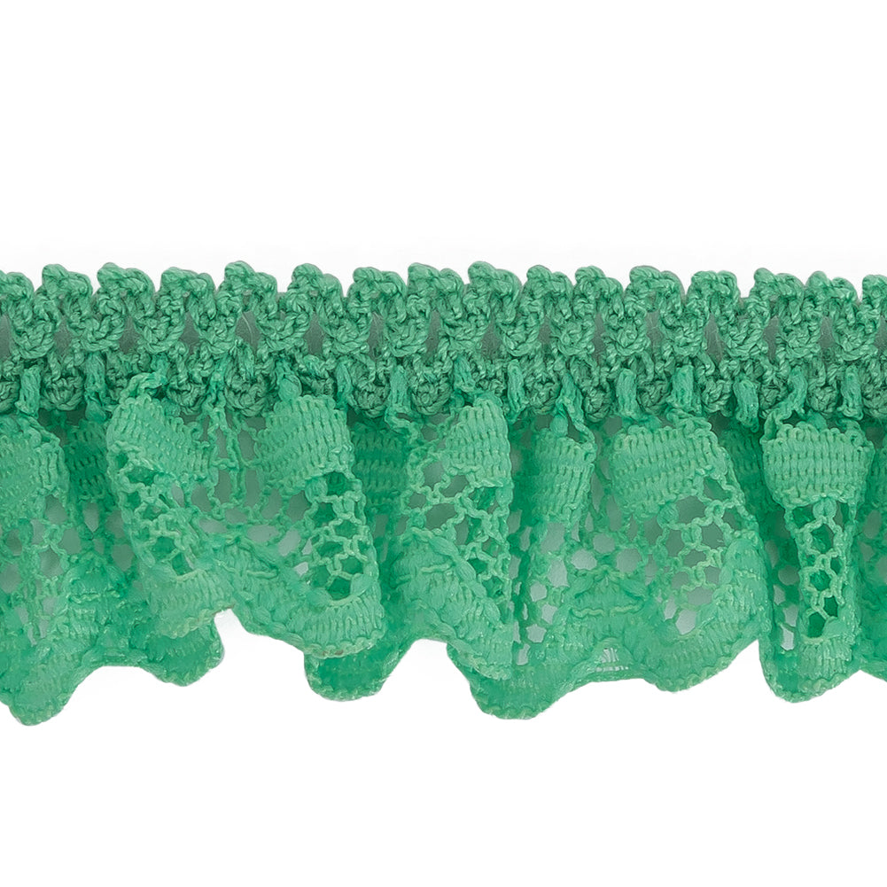 Spearmint Ruffled Stretch Lace Trimming - 1" Detail Spearmint Ruffled Stretch Lace Trimming - 1" Detail