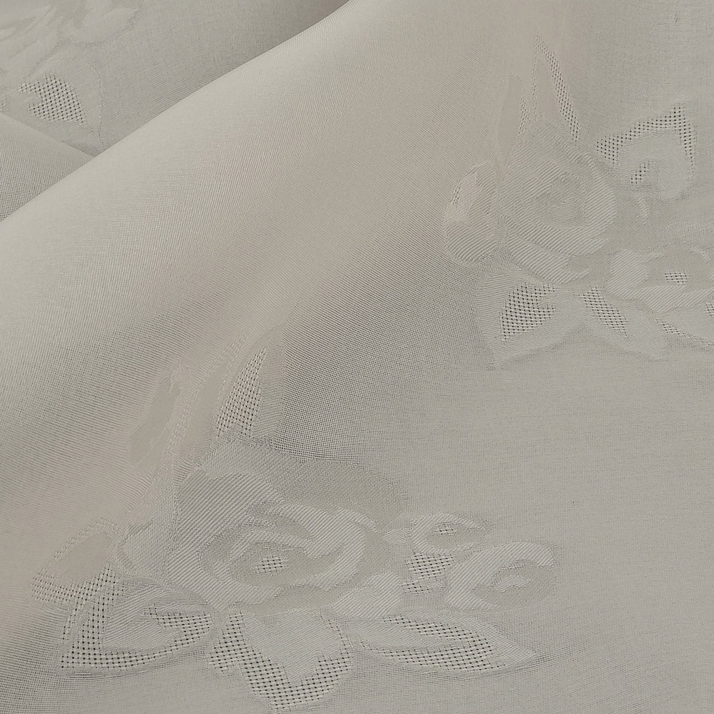 Floral Silk Gazar by Carolina Herrera - Antique White Detail Floral Silk Gazar by Carolina Herrera - Antique White Detail