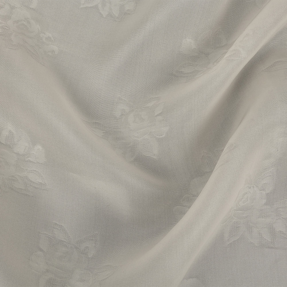 Floral Silk Gazar by Carolina Herrera - Antique White Floral Silk Gazar by Carolina Herrera - Antique White