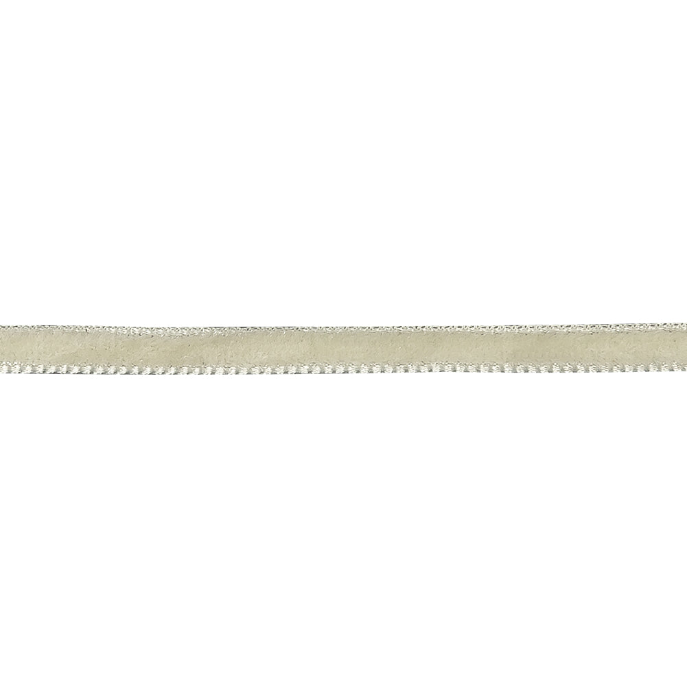 Egret Single Face Velvet Ribbon - 0.125" Detail Egret Single Face Velvet Ribbon - 0.125" Detail