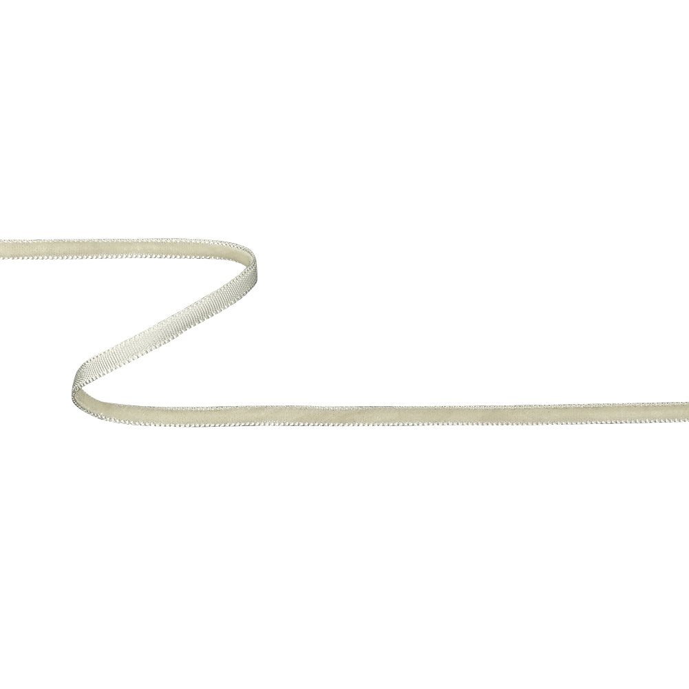 Egret Single Face Velvet Ribbon - 0.125" Egret Single Face Velvet Ribbon - 0.125"