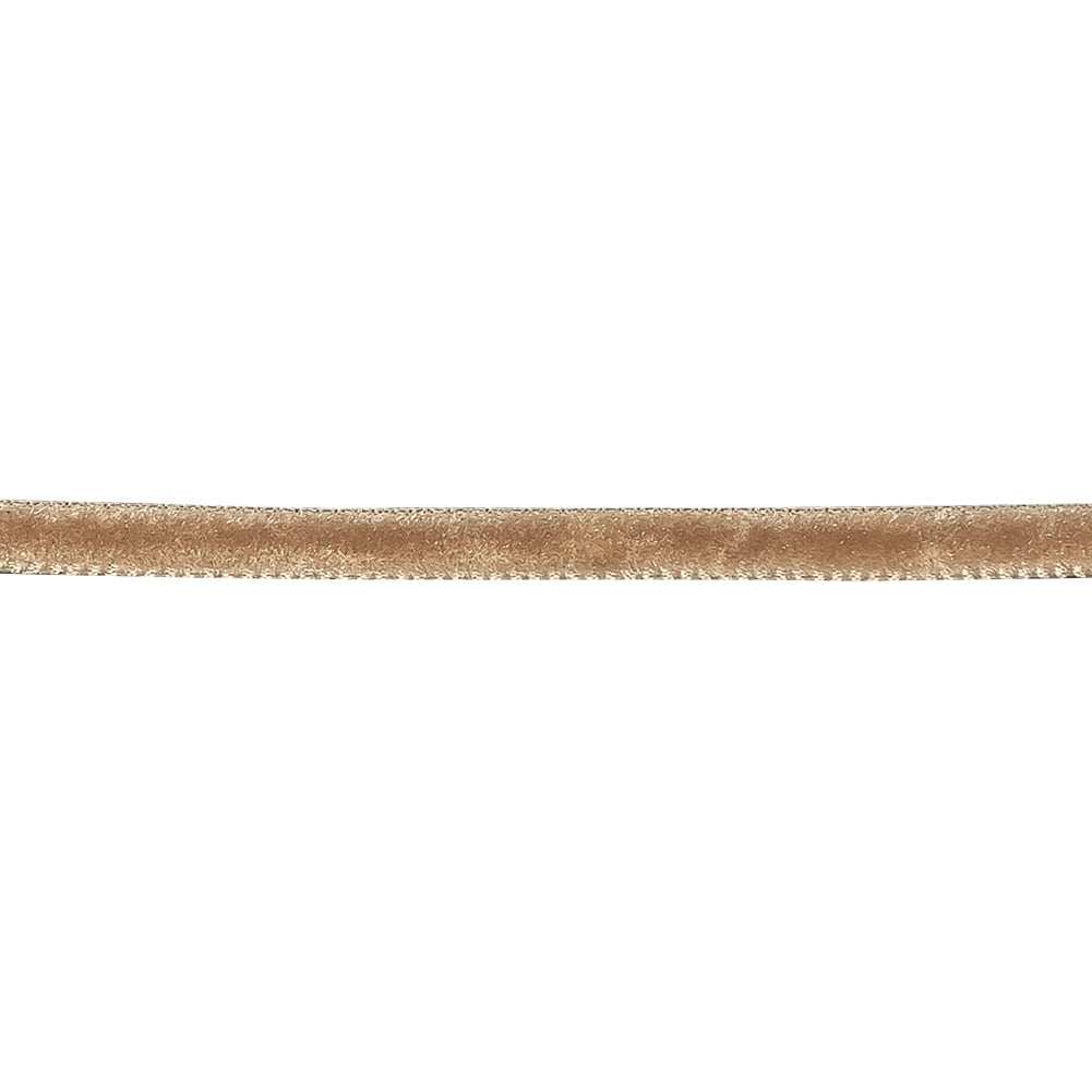 Mellow Buff Single Face Velvet Ribbon - 0.125" Detail Mellow Buff Single Face Velvet Ribbon - 0.125" Detail