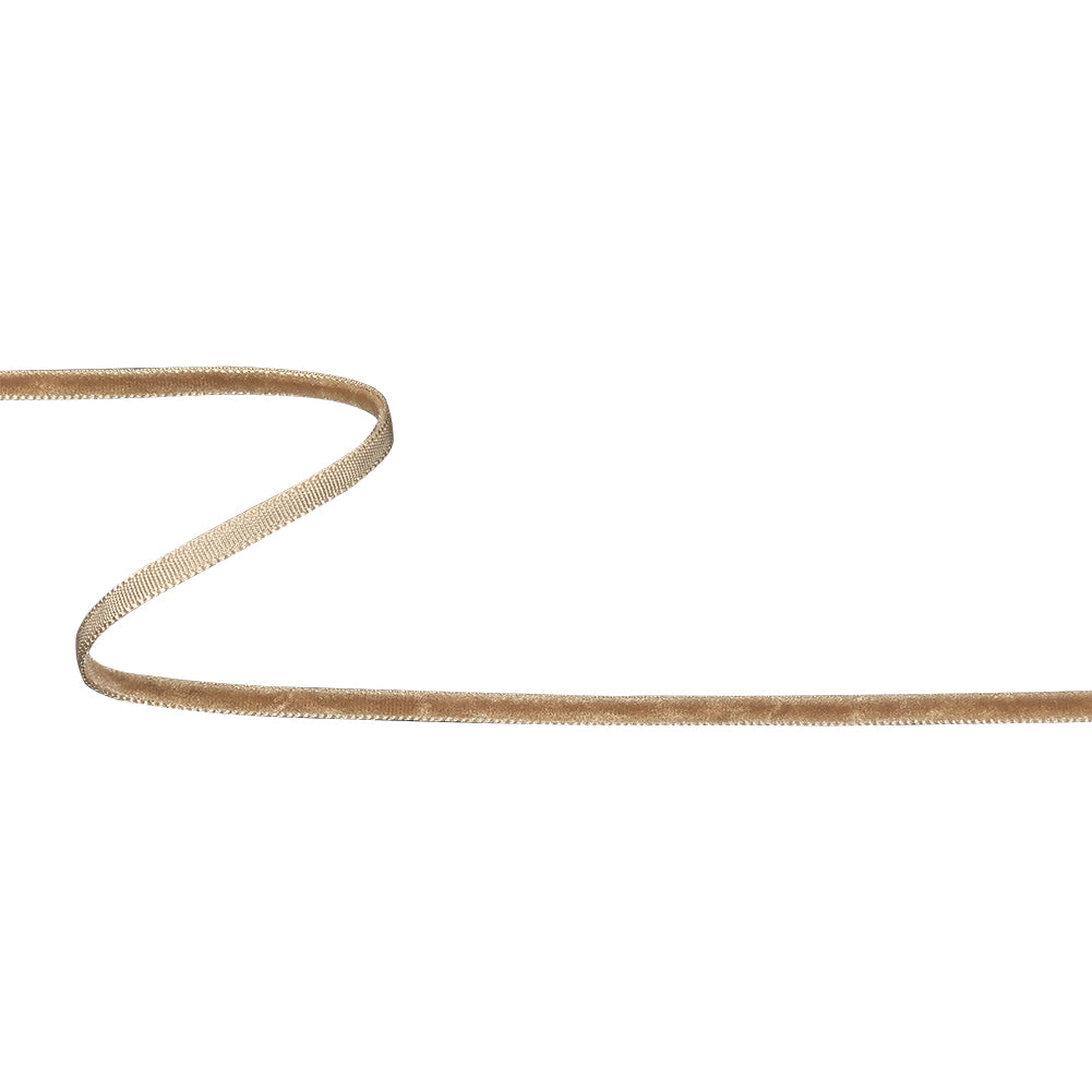 Mellow Buff Single Face Velvet Ribbon - 0.125" Mellow Buff Single Face Velvet Ribbon - 0.125"