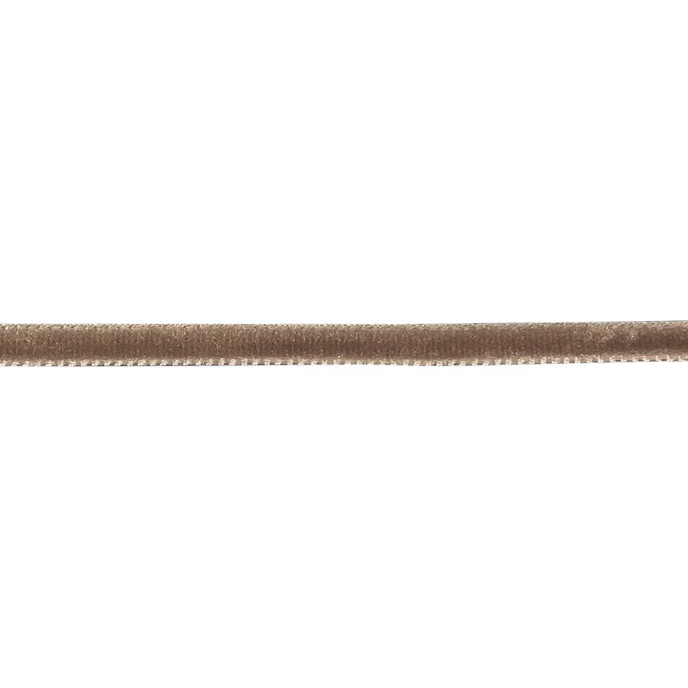 Dark Taupe Single Face Velvet Ribbon - 0.125" Detail Dark Taupe Single Face Velvet Ribbon - 0.125" Detail