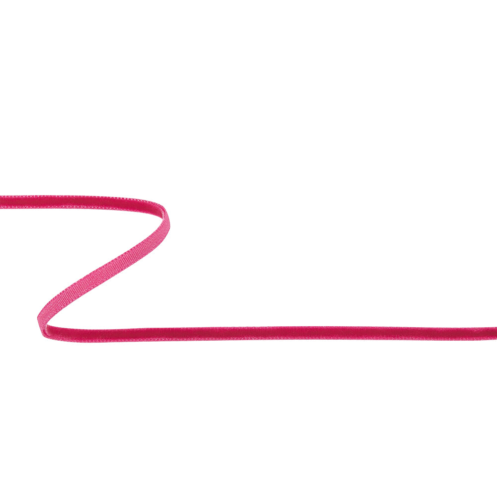 Shocking Pink Single Face Velvet Ribbon - 0.125" Shocking Pink Single Face Velvet Ribbon - 0.125"