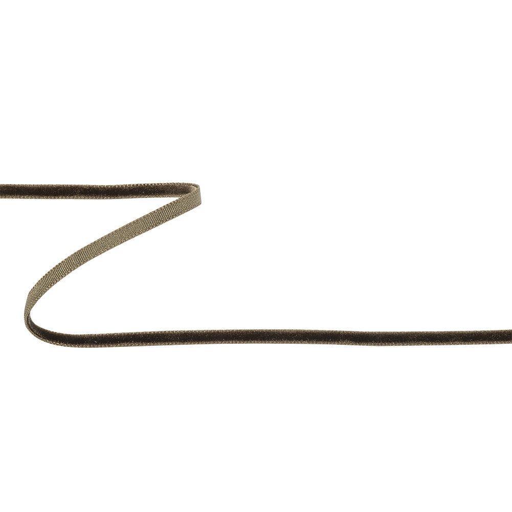 Faded Dark Brown Single Face Velvet Ribbon - 0.125" Faded Dark Brown Single Face Velvet Ribbon - 0.125"