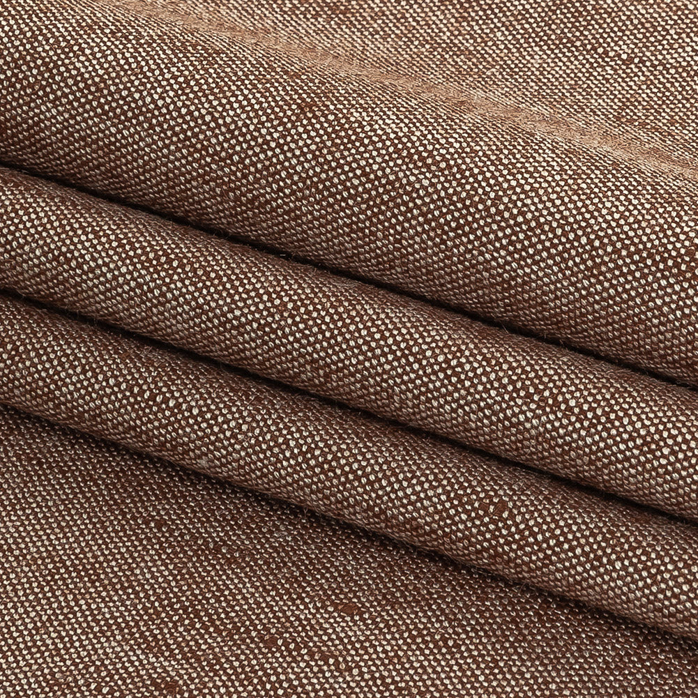 Heathered Cocoa Stretch Linen and Rayon Woven Folded Heathered Cocoa Stretch Linen and Rayon Woven Folded