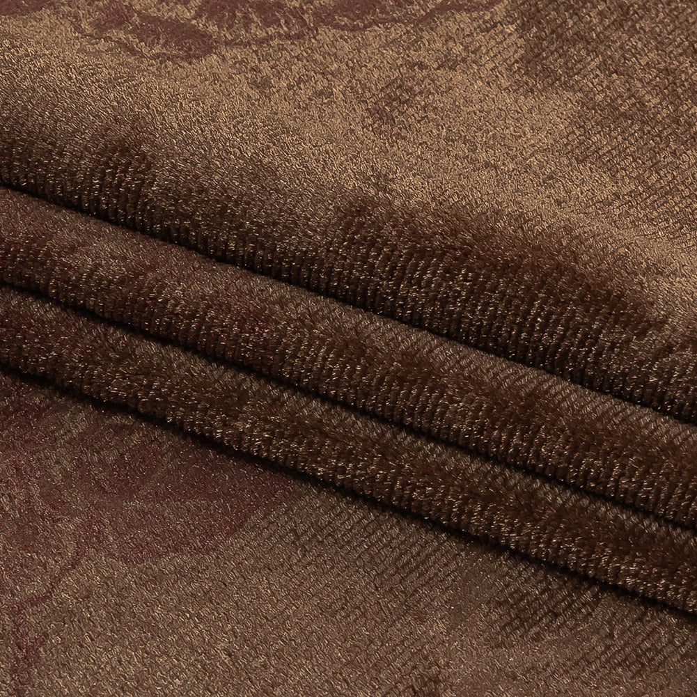 Floral Embossed Velour - Taupe and Metallic Rose Gold Folded Floral Embossed Velour - Taupe and Metallic Rose Gold Folded