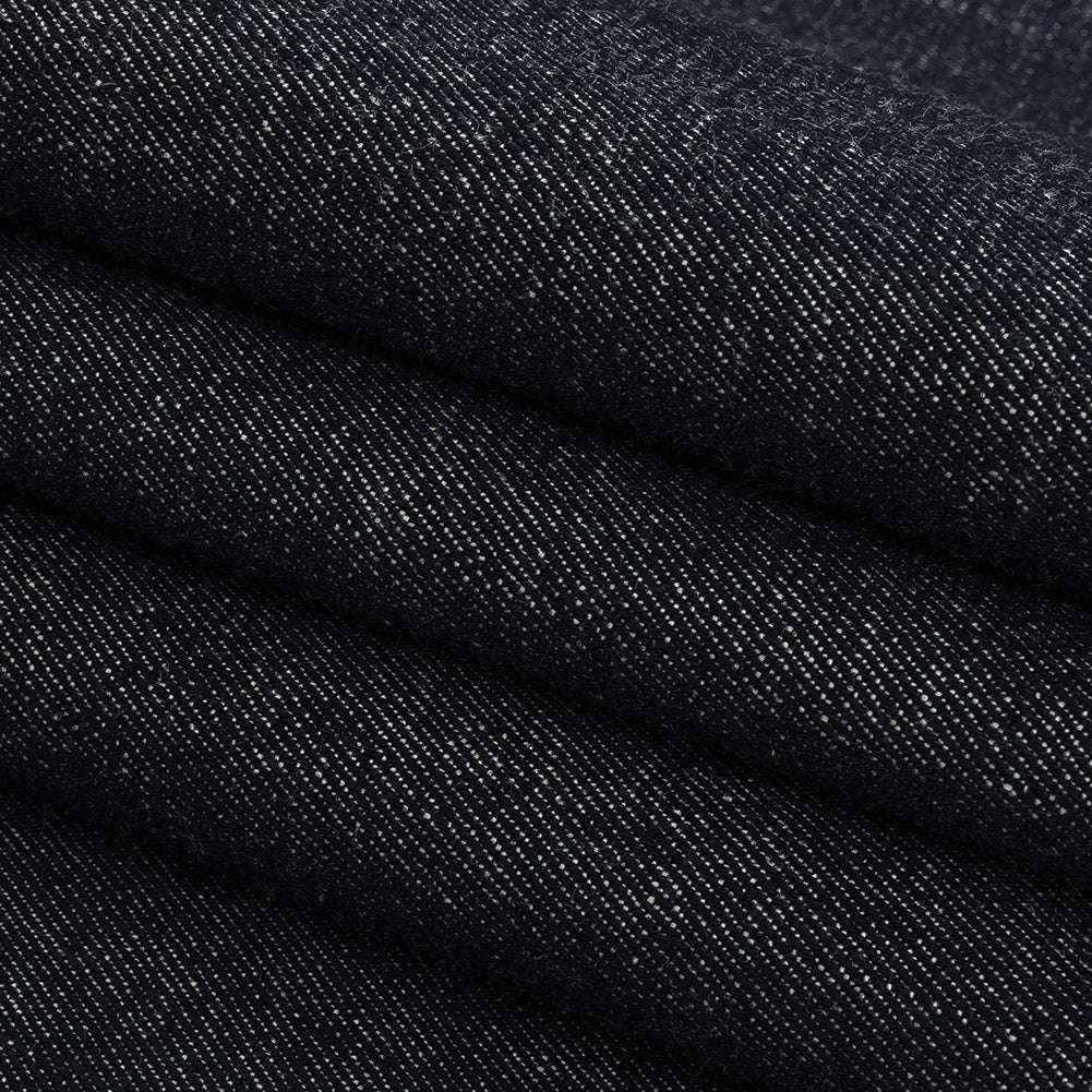 Medium Weight Dark Navy Cotton Denim Twill Folded Medium Weight Dark Navy Cotton Denim Twill Folded