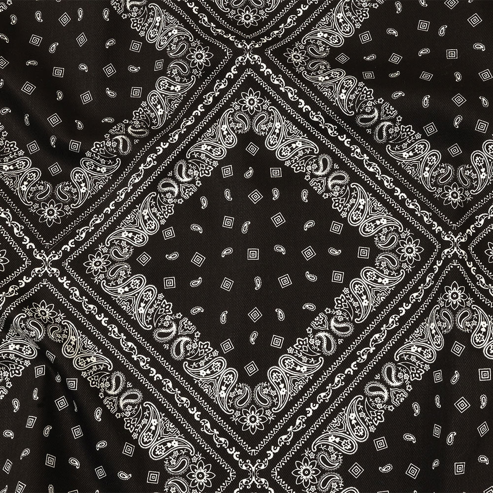 After Dark Paisley Bandana Printed Stretch Cotton Denim After Dark Paisley Bandana Printed Stretch Cotton Denim