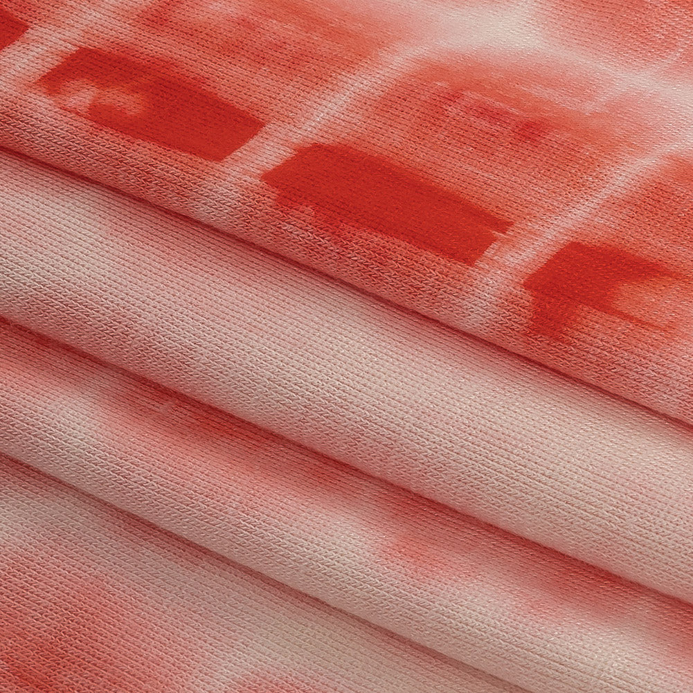 Coral Spine Tie Dye Rayon Jersey Folded Coral Spine Tie Dye Rayon Jersey Folded