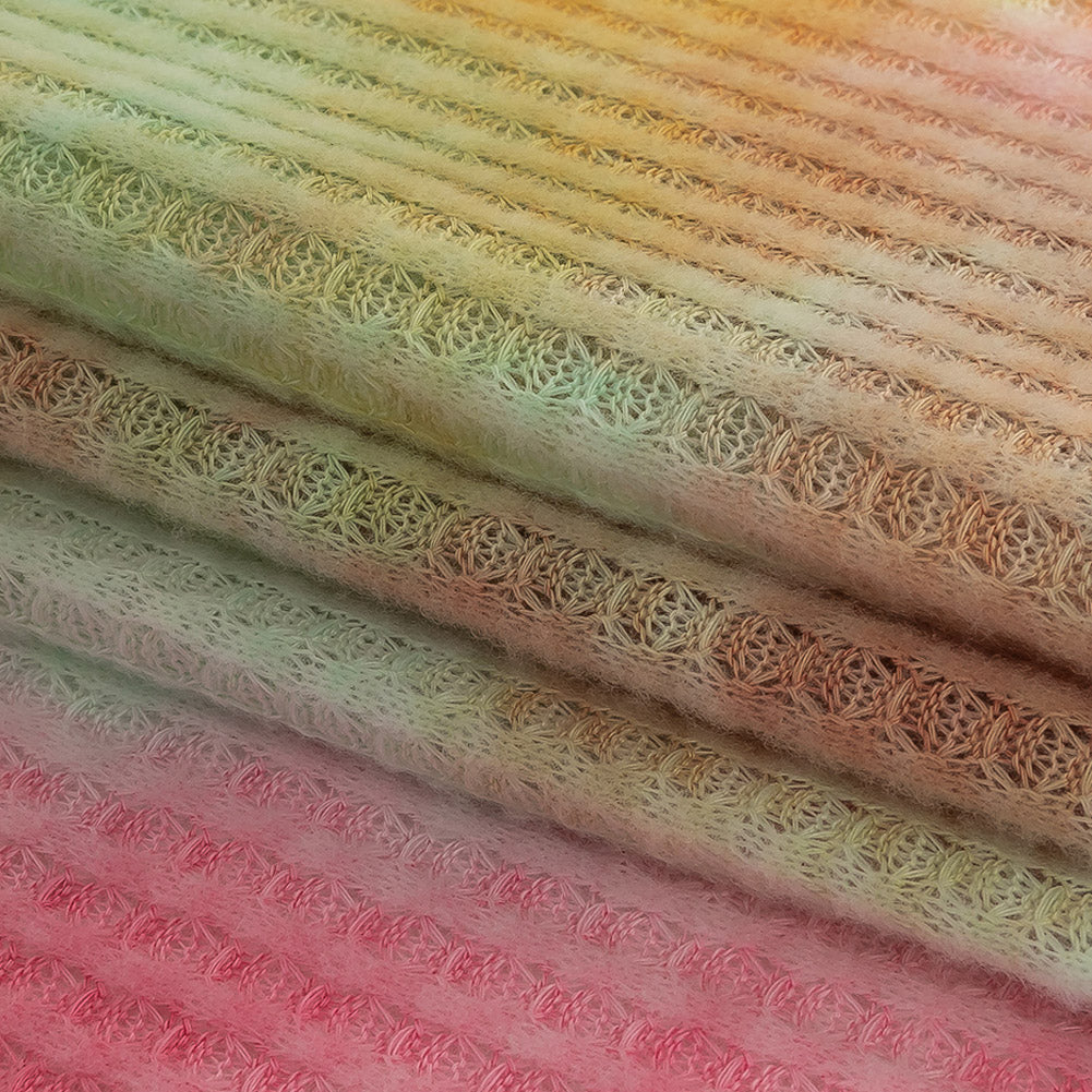 Yellow, Aqua and Pink Whisky Tie Dye Brushed Waffle Knit Detail Yellow, Aqua and Pink Whisky Tie Dye Brushed Waffle Knit Detail