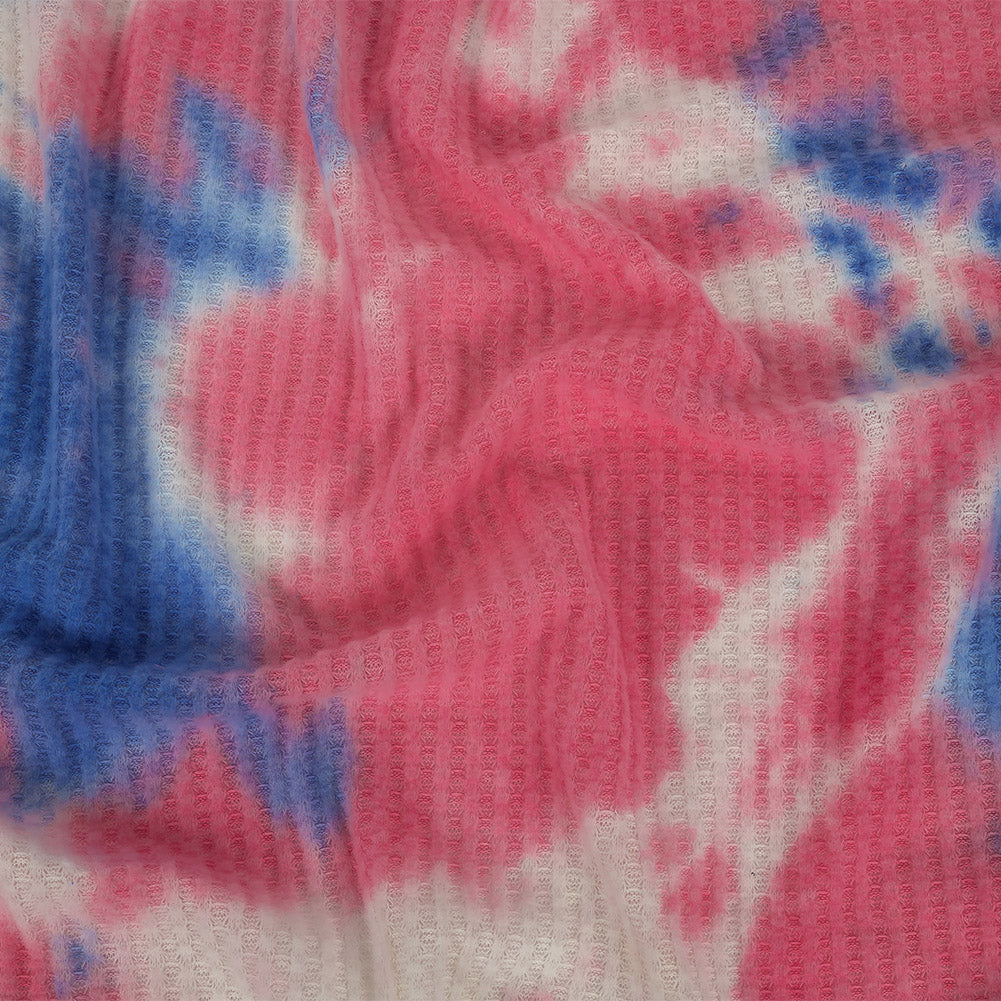 Pink, Blue and White Whisky Tie Dye Brushed Waffle Knit Pink, Blue and White Whisky Tie Dye Brushed Waffle Knit