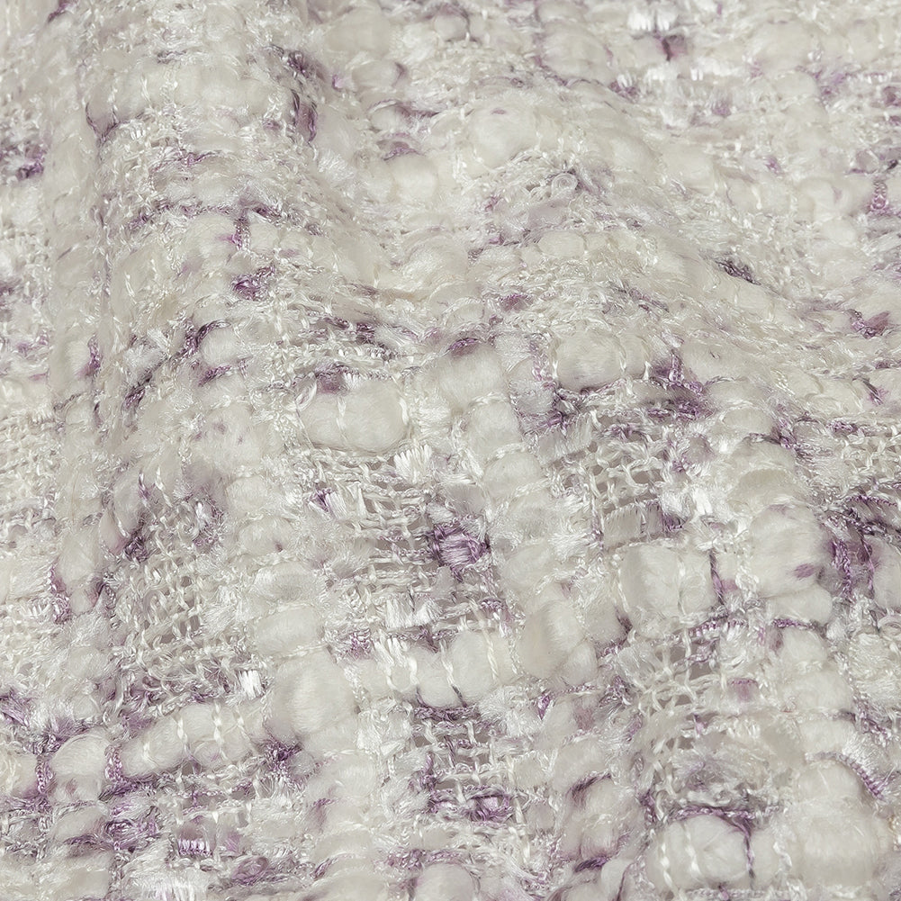 Newcastle White Sand and Lavender Frost Viscose and Acrylic Chenille Tweed Folded Newcastle White Sand and Lavender Frost Viscose and Acrylic Chenille Tweed Folded
