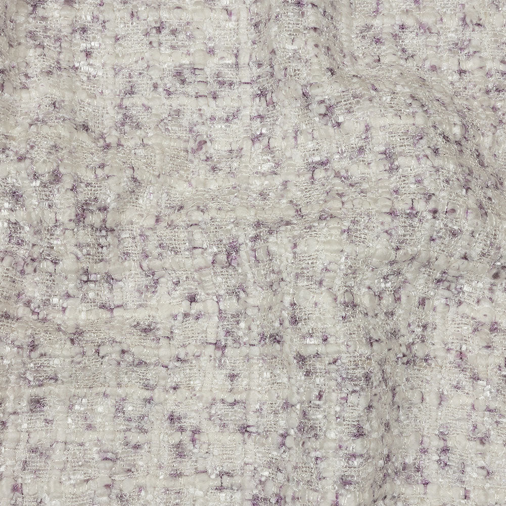 Newcastle White Sand and Lavender Frost Viscose and Acrylic Chenille Tweed Newcastle White Sand and Lavender Frost Viscose and Acrylic Chenille Tweed