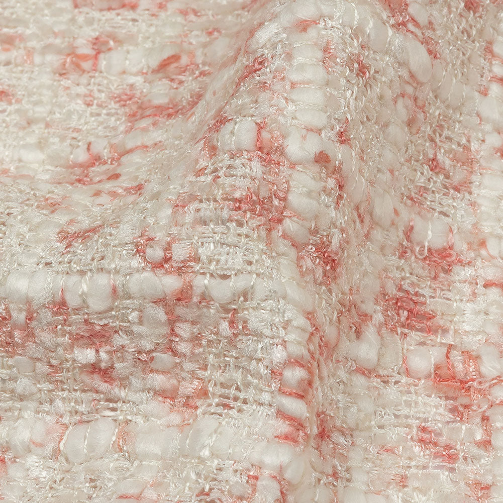 Newcastle Pink and Silver Coin Viscose and Acrylic Chenille Tweed Folded Newcastle Pink and Silver Coin Viscose and Acrylic Chenille Tweed Folded