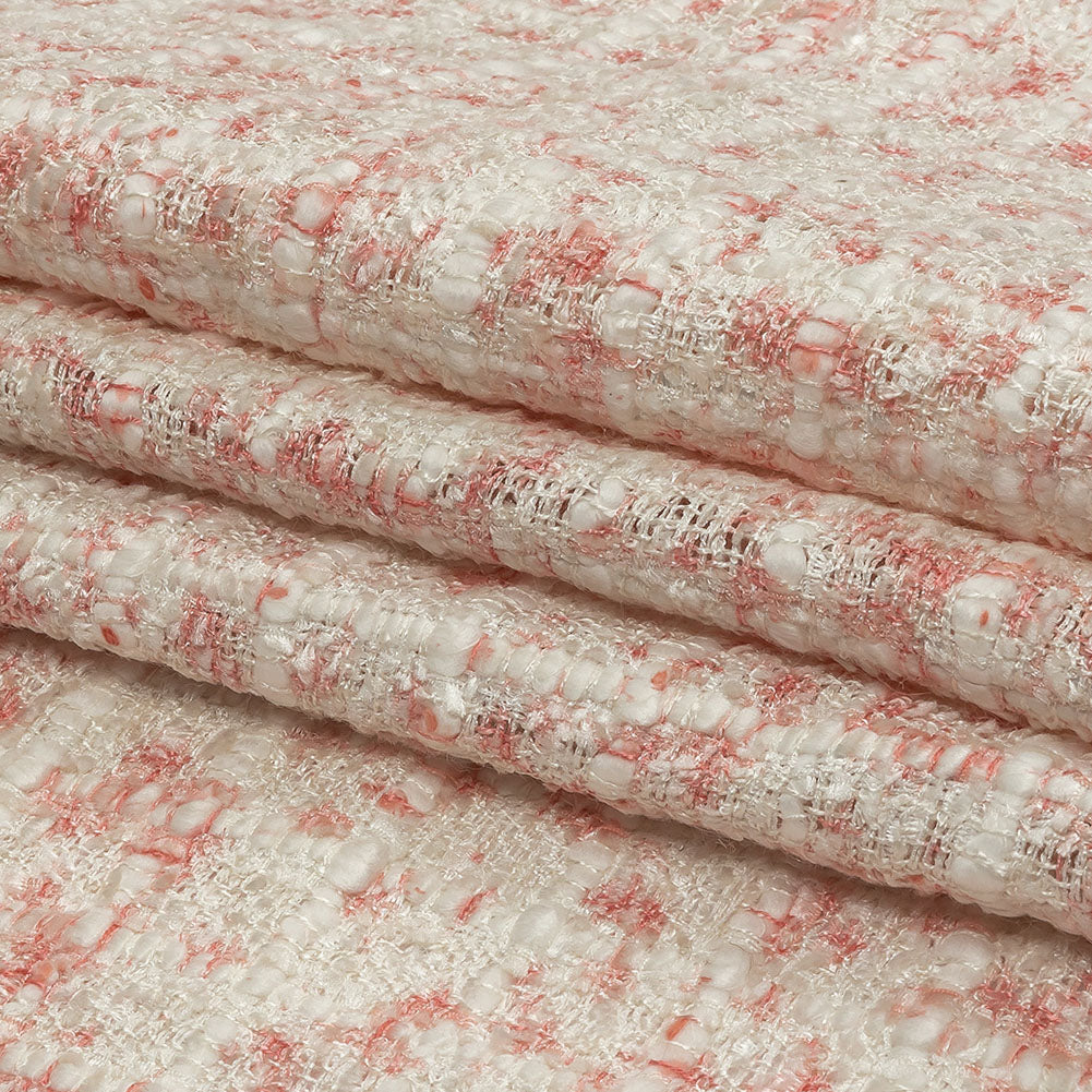 Newcastle Pink and Silver Coin Viscose and Acrylic Chenille Tweed Full Newcastle Pink and Silver Coin Viscose and Acrylic Chenille Tweed Full