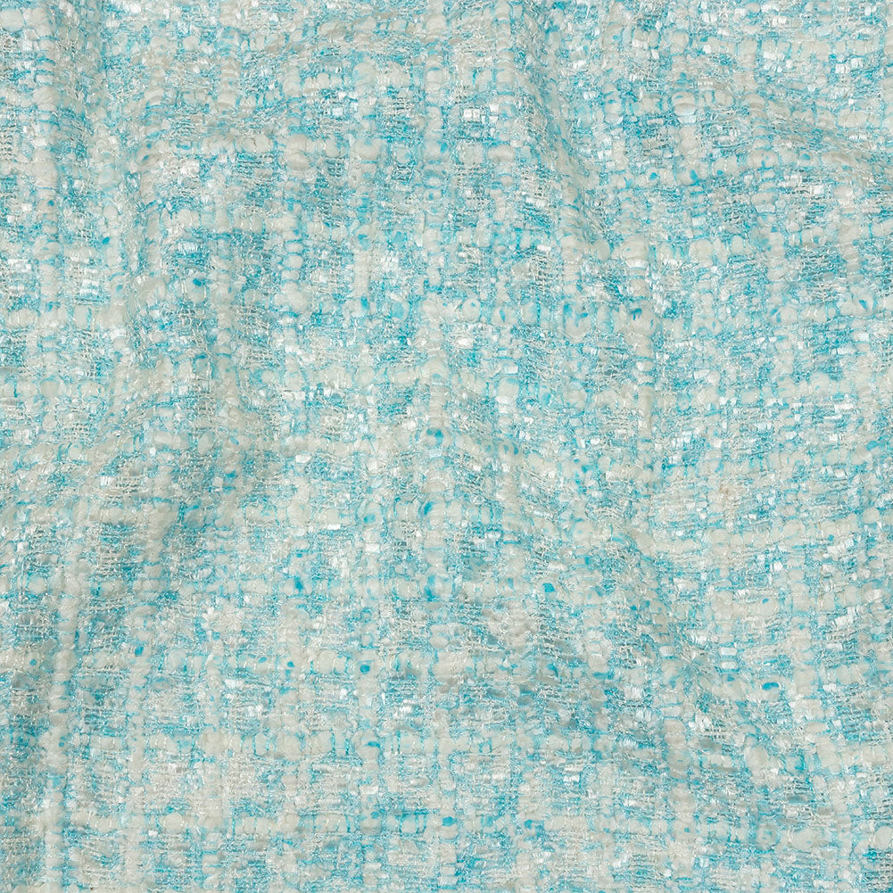 Newcastle Dawn Blue and White Viscose and Acrylic Chenille Tweed Newcastle Dawn Blue and White Viscose and Acrylic Chenille Tweed