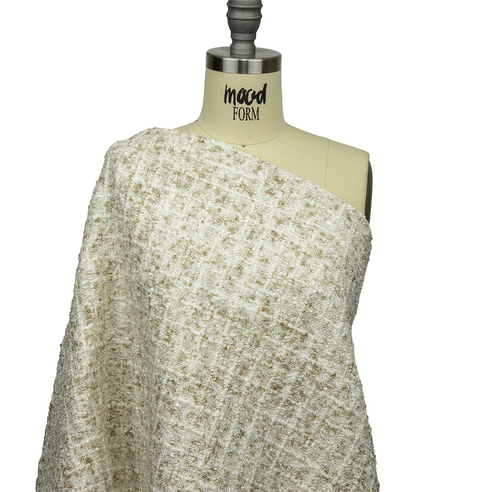 Newcastle Beige and White Viscose and Acrylic Chenille Tweed Detail Newcastle Beige and White Viscose and Acrylic Chenille Tweed Detail