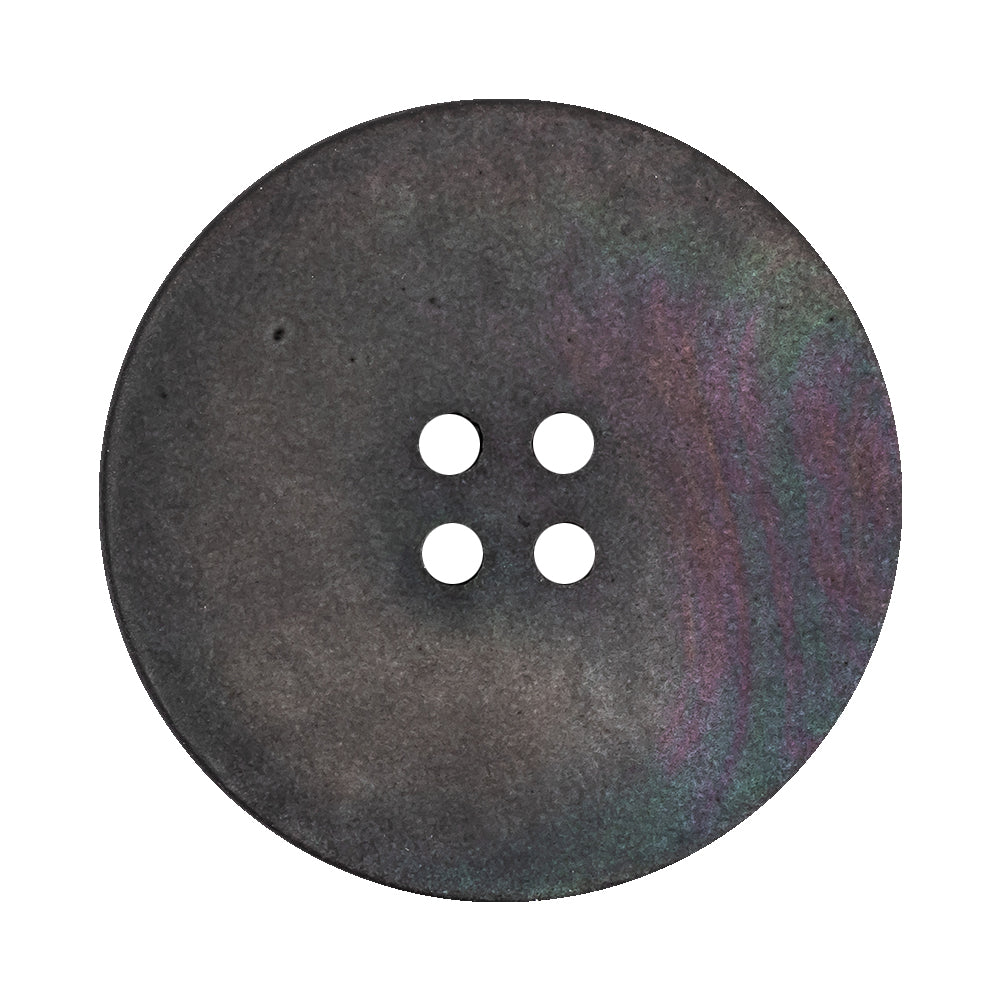 Peat Semi-Matte Iridescent 4-Hole Tire Rim Shell Button - 54L/34mm Detail Peat Semi-Matte Iridescent 4-Hole Tire Rim Shell Button - 54L/34mm Detail