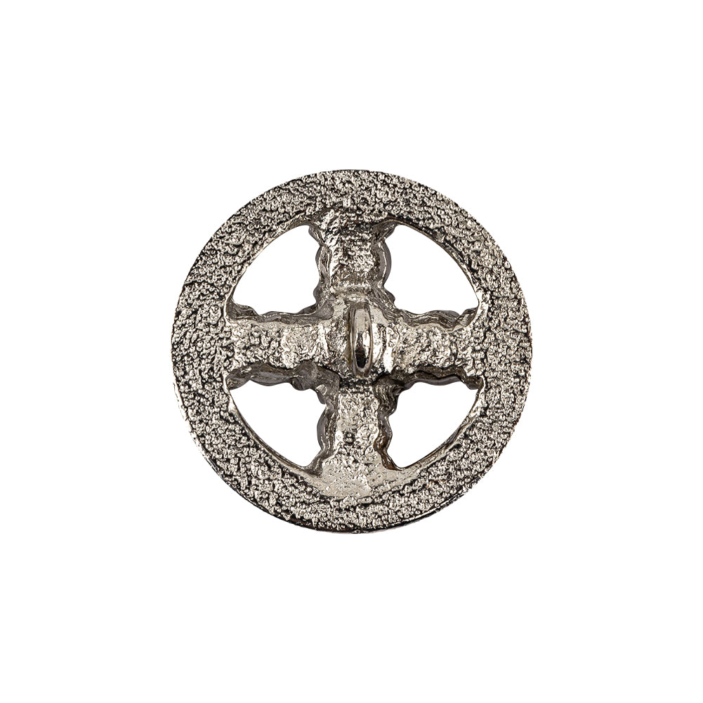 Italian Crystal Rhinestones and Silver Metal Shank Back Button - 34L/21.5mm Detail Italian Crystal Rhinestones and Silver Metal Shank Back Button - 34L/21.5mm Detail