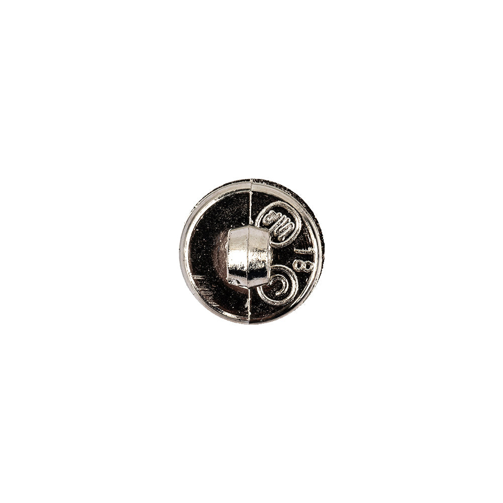 Italian Crystal Rhinestones and Silver Metal Shank Back Button - 18L/11.5mm Detail Italian Crystal Rhinestones and Silver Metal Shank Back Button - 18L/11.5mm Detail