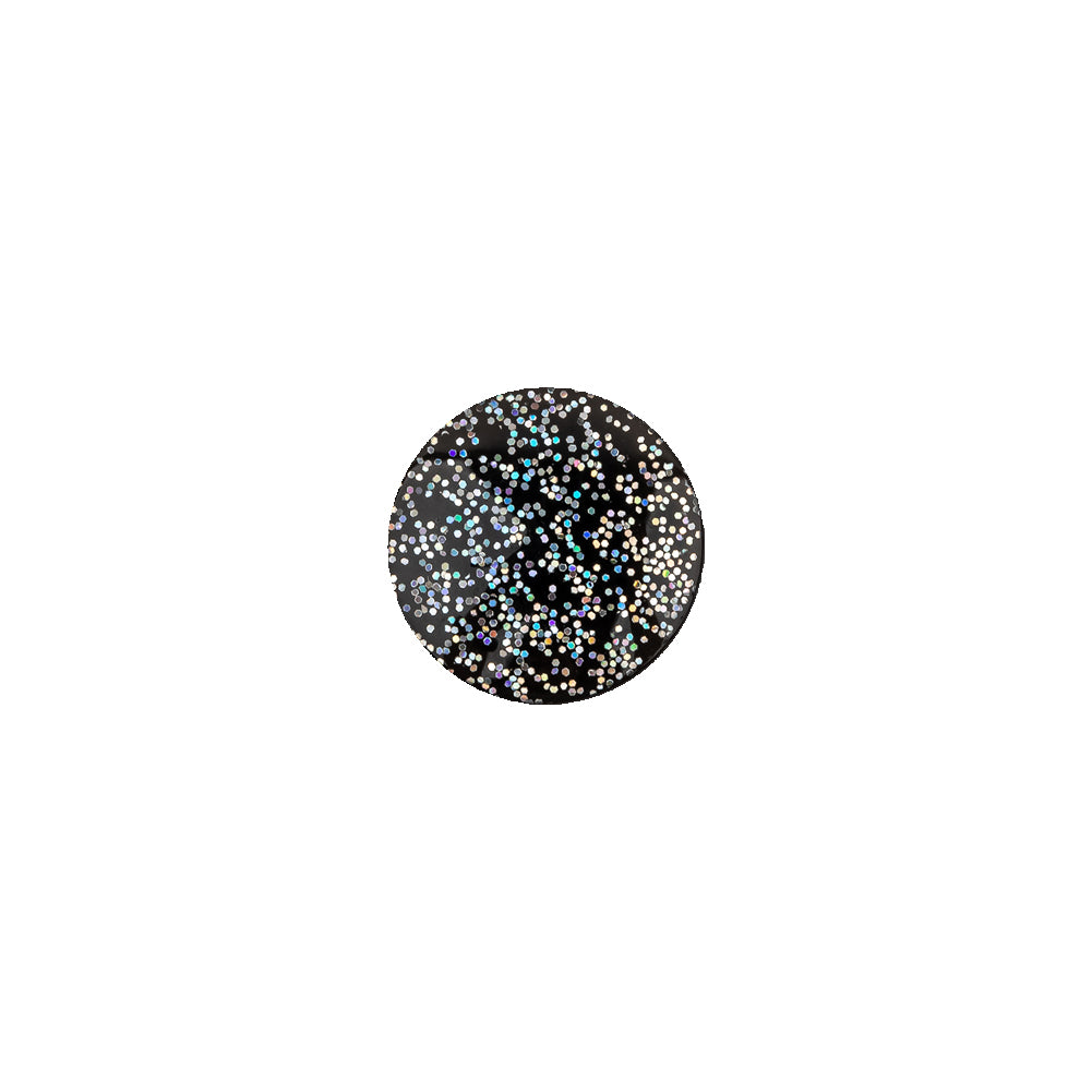 Black Rainbow Glitter Translucent Shank Back Button - 18L/11.5mm
