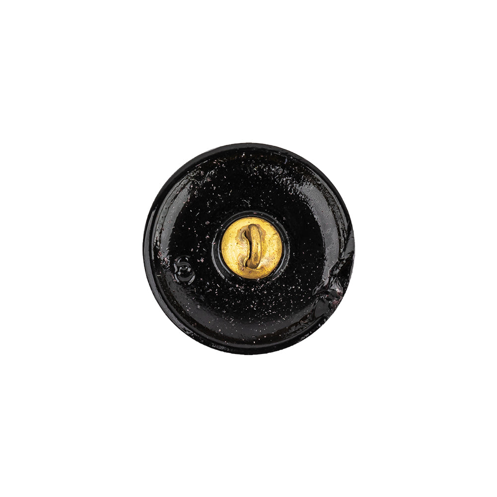 Vintage Black Classical Shank Back Glass Button - 28L/18mm Detail Vintage Black Classical Shank Back Glass Button - 28L/18mm Detail