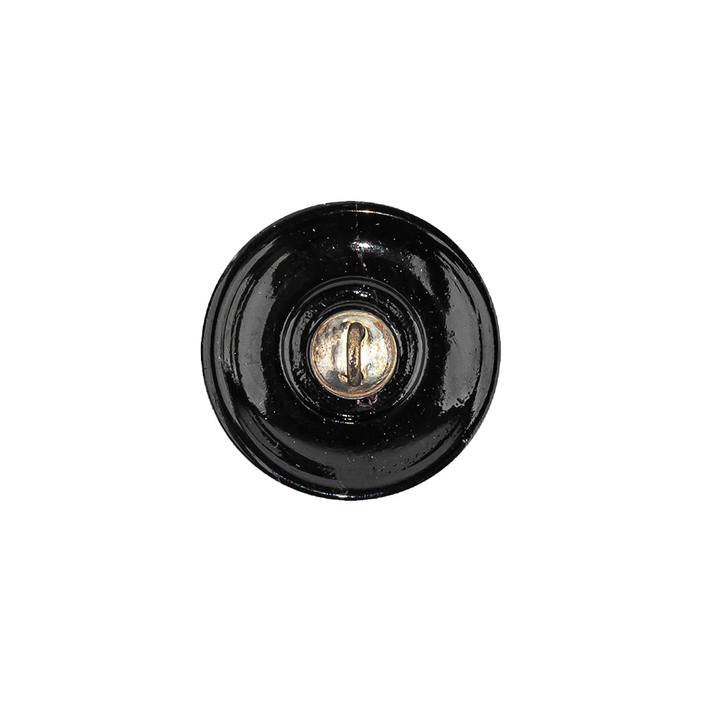 Vintage Blue Iris and Black Classical Shank Back Glass Button - 28L/18mm Detail Vintage Blue Iris and Black Classical Shank Back Glass Button - 28L/18mm Detail