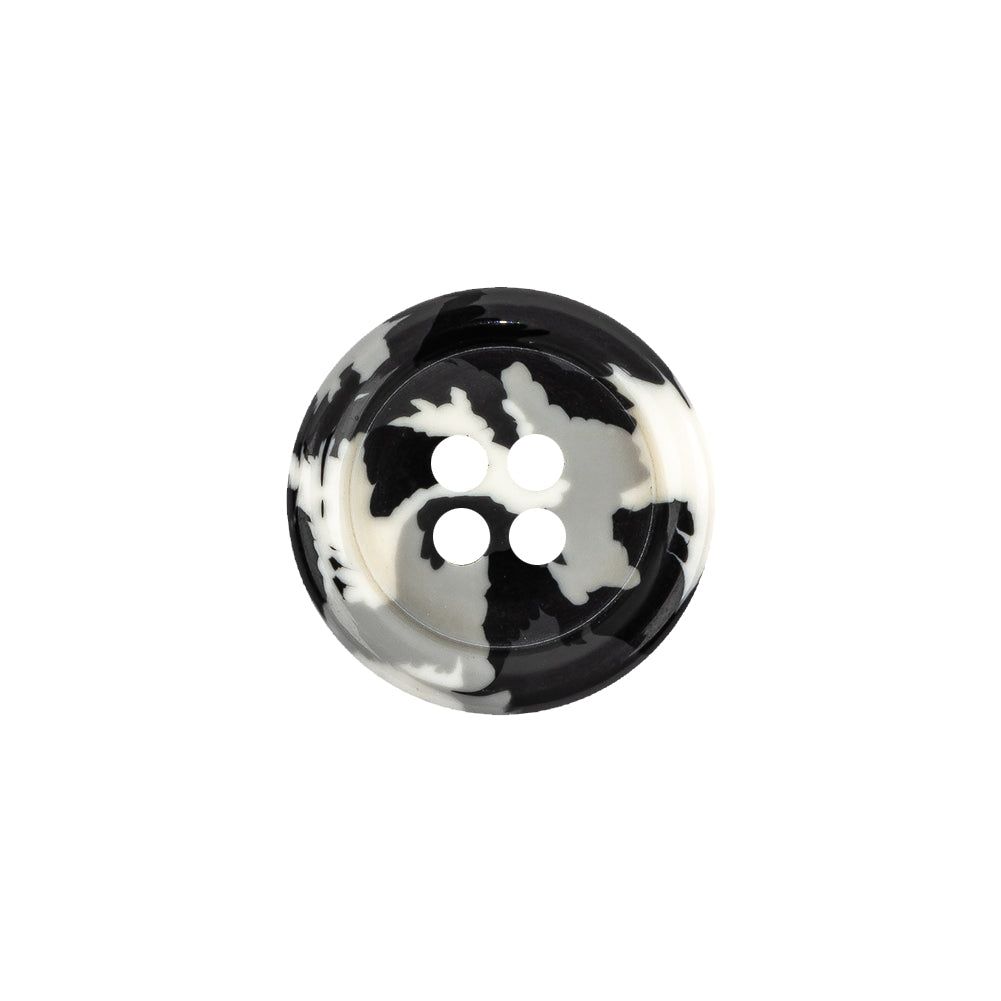 Black, Gray and White Camouflage 4-Hole Tire Rim Button - 28L/18mm Black, Gray and White Camouflage 4-Hole Tire Rim Button - 28L/18mm