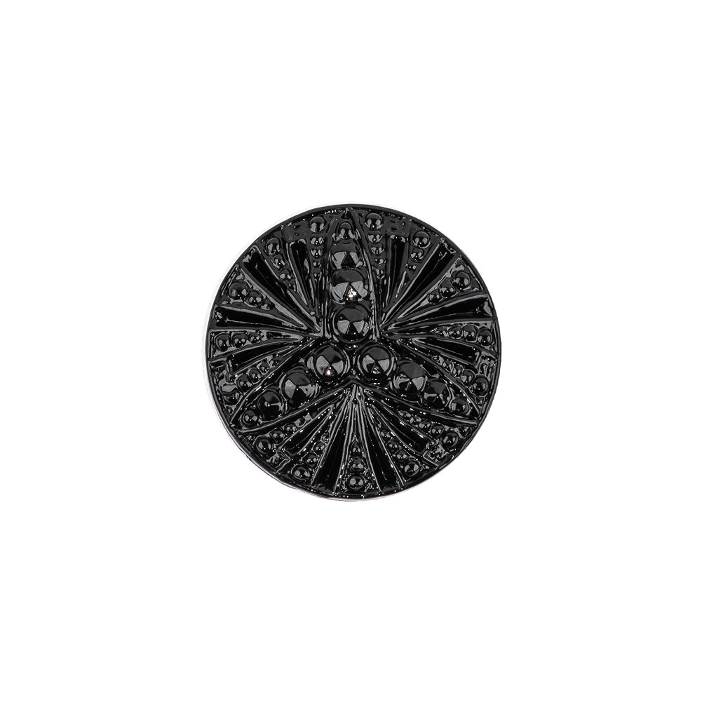 Vintage Black Classical Shank Back Glass Button - 28L/18mm Vintage Black Classical Shank Back Glass Button - 28L/18mm