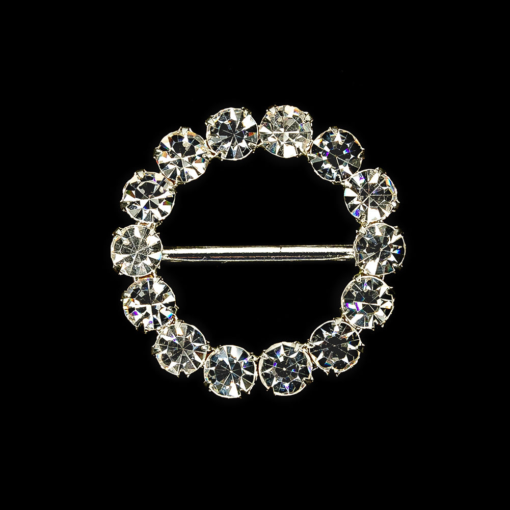 Vintage Czech Crystal Rhinestones and Silver Metal Slider - 1.875" x 1.875" - Detail - Image 3 of 4 Vintage Czech Crystal Rhinestones and Silver Metal Slider - 1.875" x 1.875" - Detail - Image 3 of 4