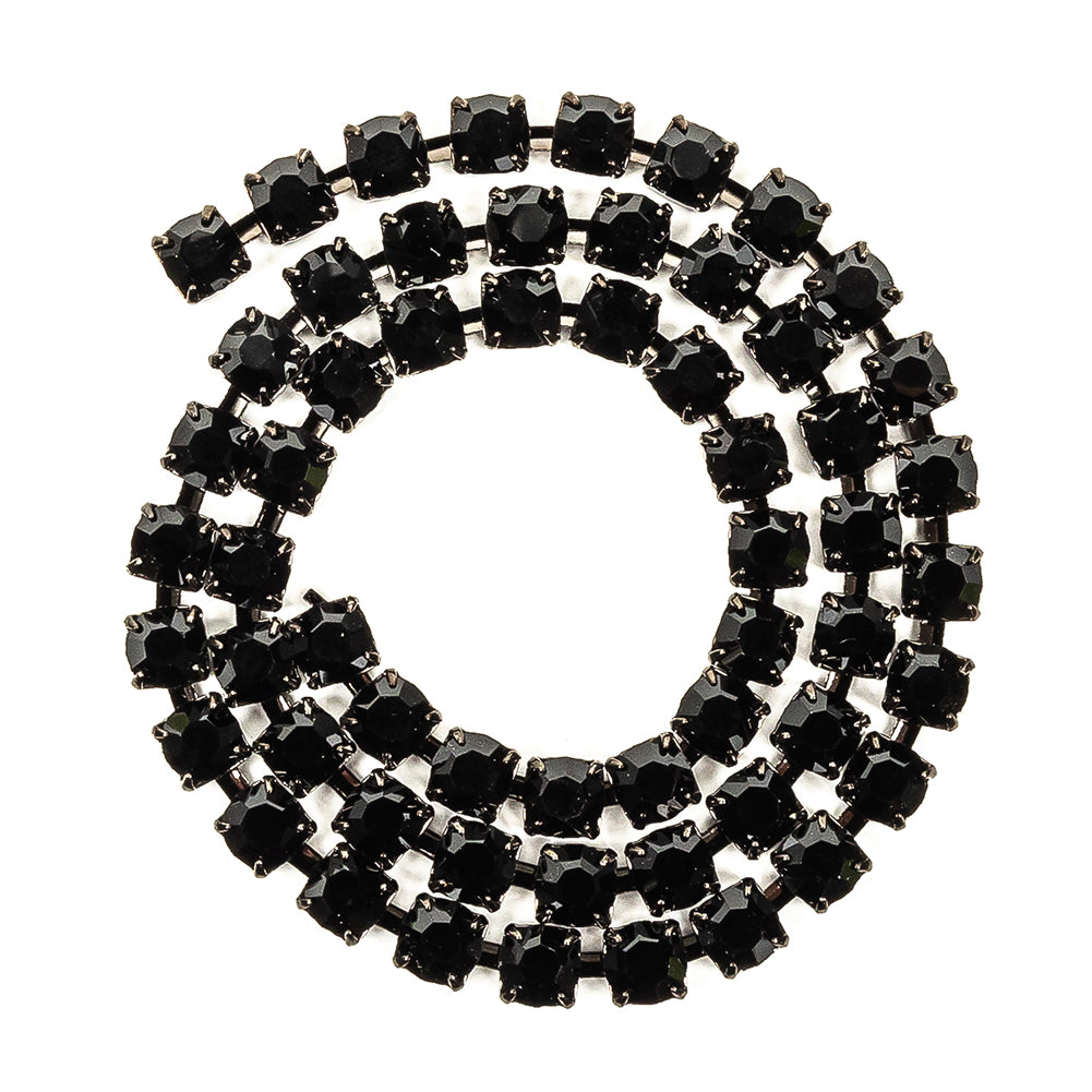 Vintage Czech Jet Rhinestones and Gunmetal Trim - SS29/6.14MM Full Vintage Czech Jet Rhinestones and Gunmetal Trim - SS29/6.14MM Full