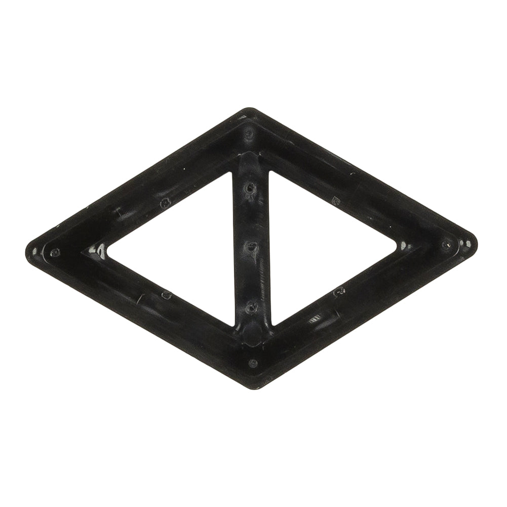Vintage Crystal Rhinestones and Black Plastic Diamond Shaped Slider - 1.25" x 2" Detail Vintage Crystal Rhinestones and Black Plastic Diamond Shaped Slider - 1.25" x 2" Detail