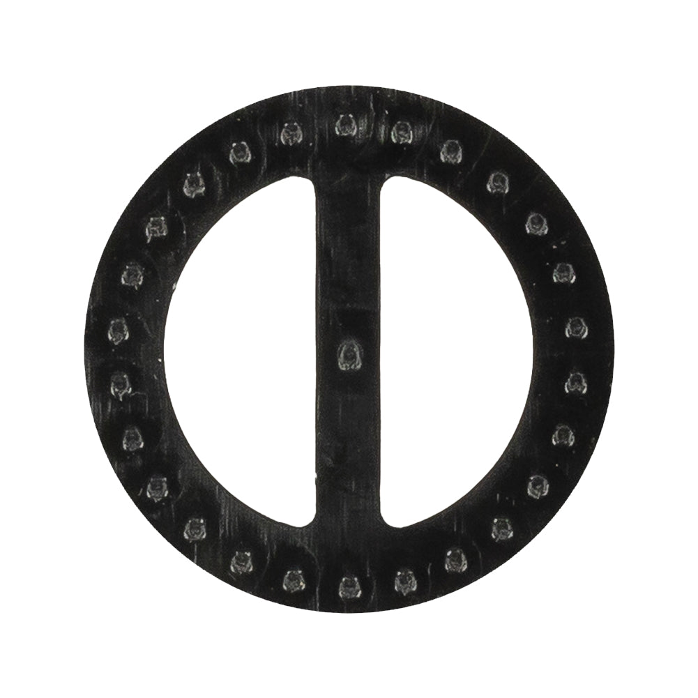 Vintage Crystal Rhinestones and Black Circular Plastic Slider - 1.125" Detail Vintage Crystal Rhinestones and Black Circular Plastic Slider - 1.125" Detail