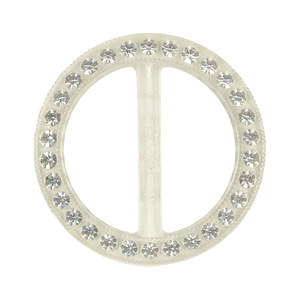 Vintage Crystal Rhinestones and Clear Circular Plastic Slider - 2" Vintage Crystal Rhinestones and Clear Circular Plastic Slider - 2"