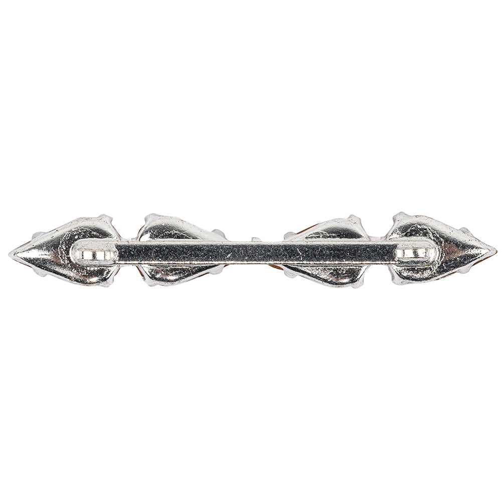 Vintage Swarovski Crystal and Silver Metal Pear Cut Sew-on Ornament - 2.25" x 0.375" Detail Vintage Swarovski Crystal and Silver Metal Pear Cut Sew-on Ornament - 2.25" x 0.375" Detail