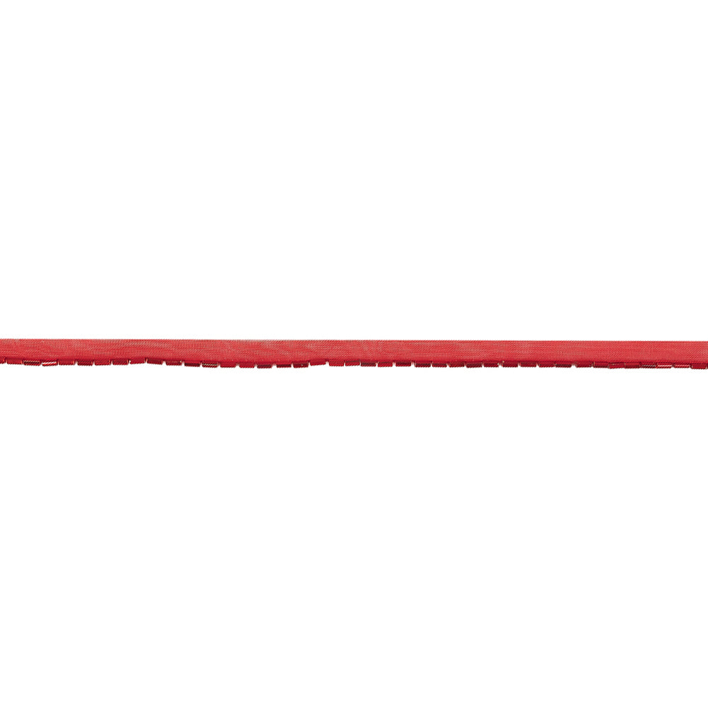 Vintage Red Bugle Beads on Red Trimming - 0.375" Vintage Red Bugle Beads on Red Trimming - 0.375"