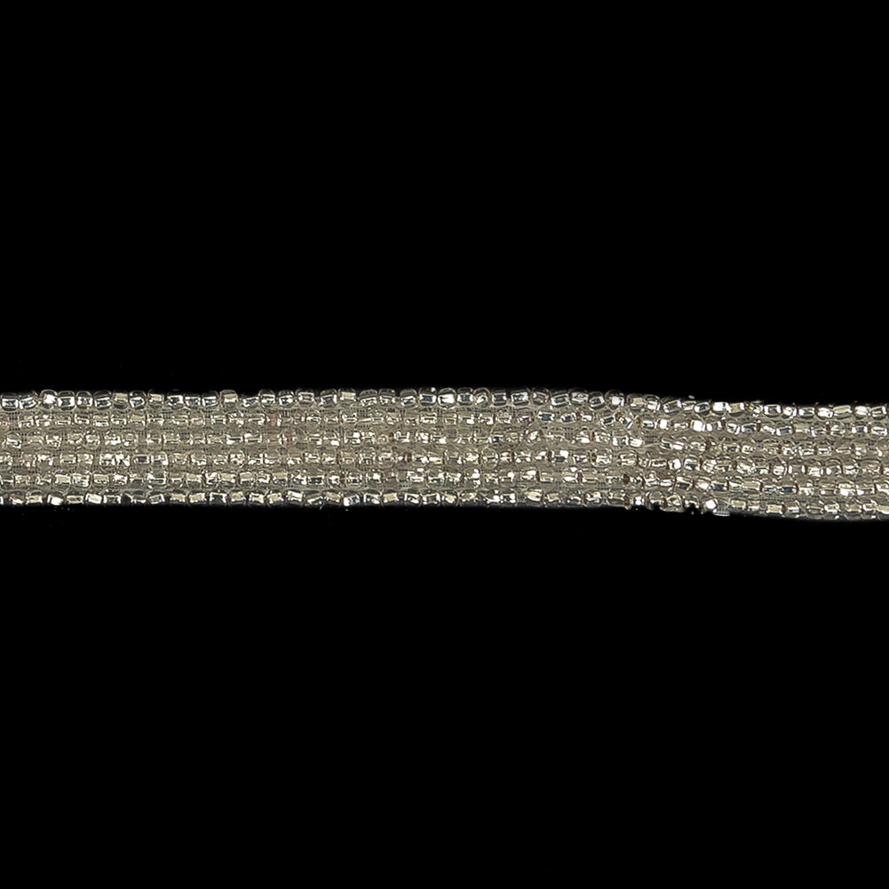 Vintage Silver Lined 6 Row Seed Beaded Trim - 0.5" Detail Vintage Silver Lined 6 Row Seed Beaded Trim - 0.5" Detail