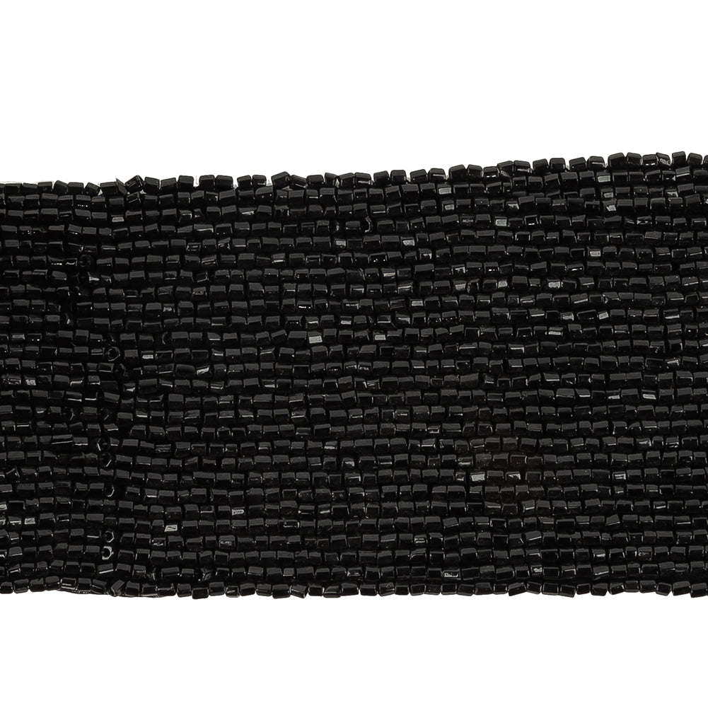 Vintage Fancy 27 Row Black Bugle Beaded Trimming - 2" Detail Vintage Fancy 27 Row Black Bugle Beaded Trimming - 2" Detail